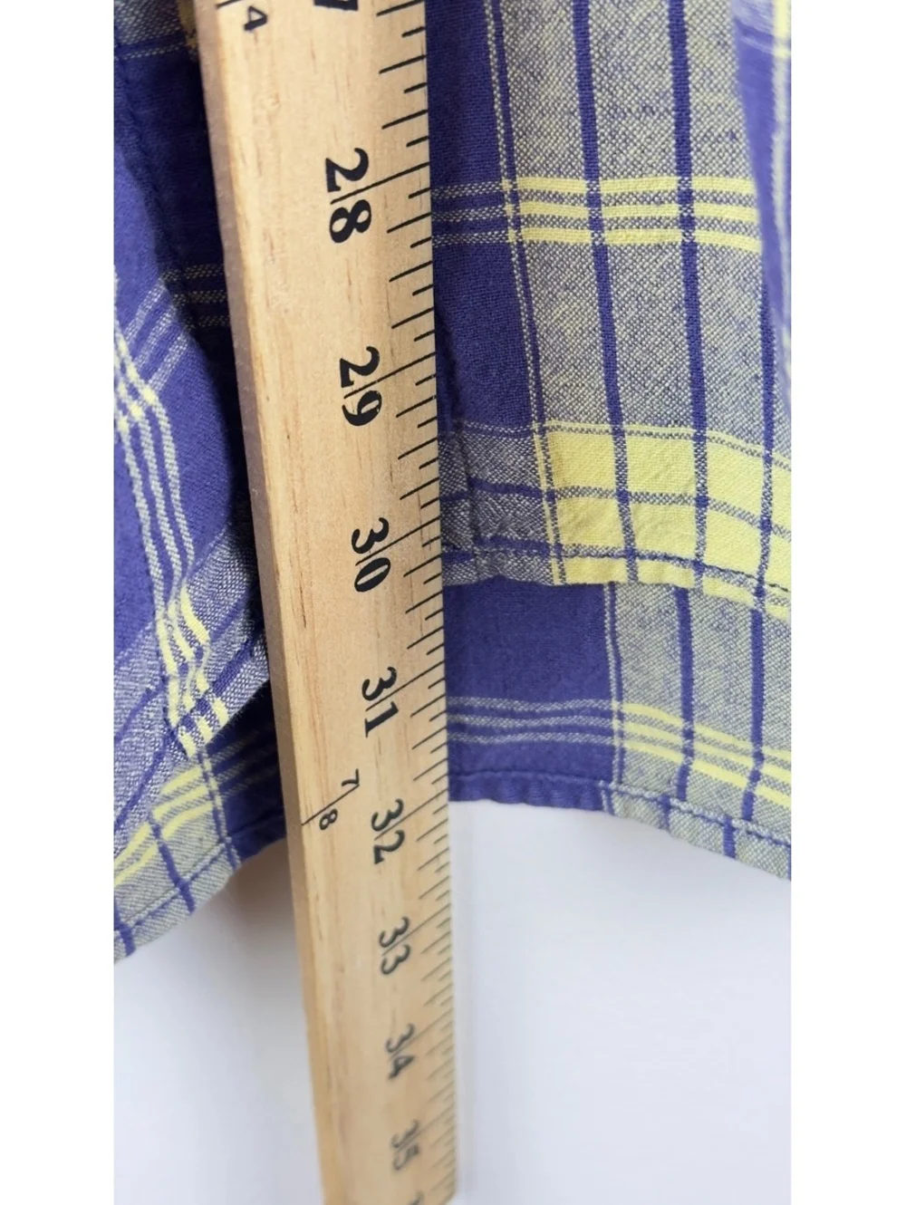 Vintage Polo Sport Ralph Lauren Mens S Blue Yellow Plaid Linen Shirt 90s